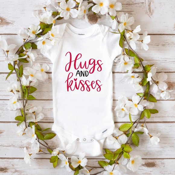 Other - Hugs & Kisses Valentine's Day Baby Onesie Baby One Piece Brand New
